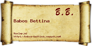 Babos Bettina névjegykártya